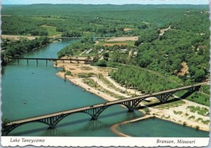 Postcard MO Branson - Lake Taneycomo and bridges