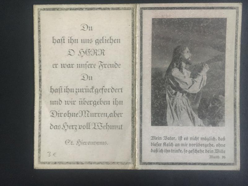 Mint WW2 Postcard Germany Army Wehrmacht Soldier Death Peter Fenzl Jesus Prays