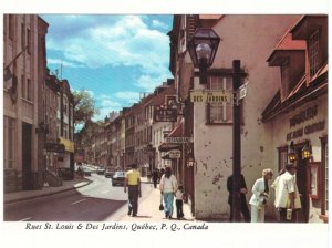 Rue St Louis, Rue Des Jardins, Quebec City, Chrome Postcard