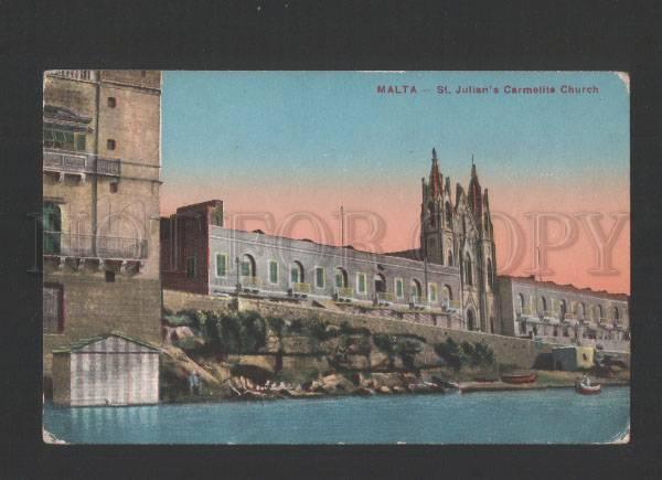 3119370 MALTA St.Julian's Carmelite Church Vintage postcrads