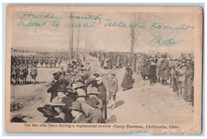 1918 Side Lines During Regimental Review-camp Sherman Chillicothe OH Postcard