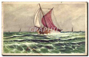 Old Postcard Sailboat Boat