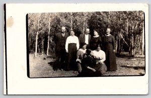 RPPC Victorian Family Women Men Photo At Forest Edge Postcard M27