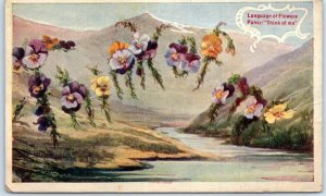 Postcard - Language of Flowers, Pansy: Think of me