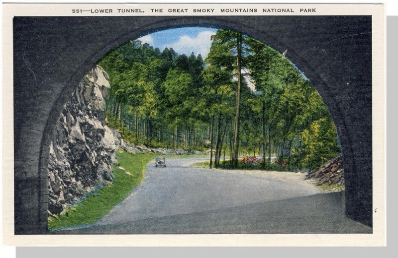 Smoky Mountains National Park, North Carolina-NC/TN Postcard, Tunnel,Near Mint!