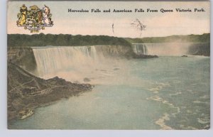 Niagara Falls From Queen Victoria Park, Niagara Falls, 1947 F.H. Leslie Postcard