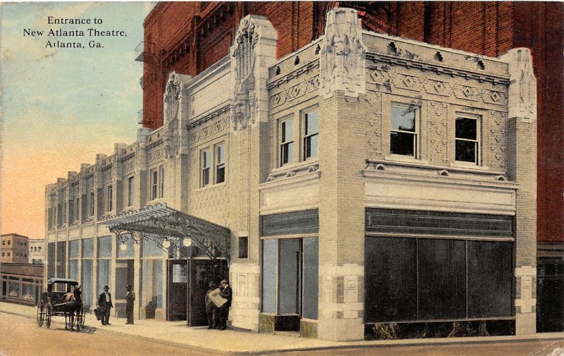 F47/ Atlanta Georgia Postcard 1914 Entrance New Theatre Building