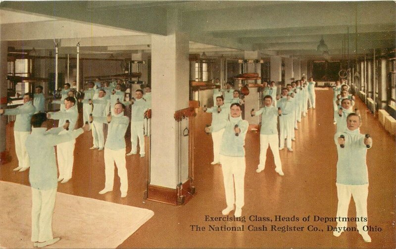Postcard Ohio C-1910 Dayton Exercising Class National Cash Register 23-5656