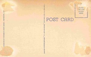 Post Office Portsmouth Ohio linen postcard