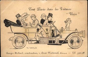 Car Auto Advertising Paris Voitures Quai National Georges Richard Postcard