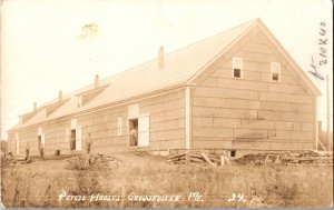 RPPC Workers at Potato Houses, Crouseville ME Vintage Postcard R53