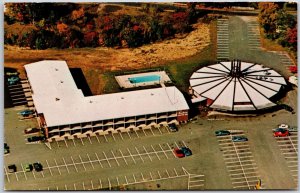 Roundhouse Motor Inn Auburn Maine In-Town Modern Facilities Panorama Postcard