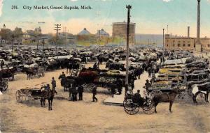 Grands Rapids Michigan City Market Antique Postcard J48529 