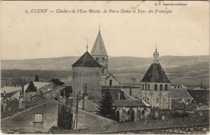 CPA CLUNY - Clochers de l'Eau 'Benite de Botre-Dame et Tour les Fromag (122017)