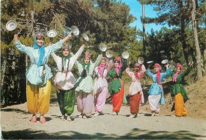 Turkey native dance folklore costumes postcard