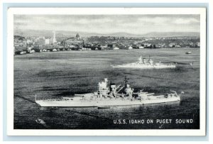 1947 U.S.S Battleship Idaho Puget Sound Anchor Seattle Washington WA Postcard 