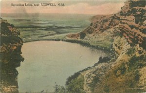 Beautiful Bottomless Lakes C-1910 Postcard Roswell New Mexico Hand Colored 3538