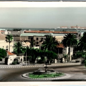 1950s Las Palmas Canary Islands RPPC Postcard Santa Catalina Park Fountain Spain