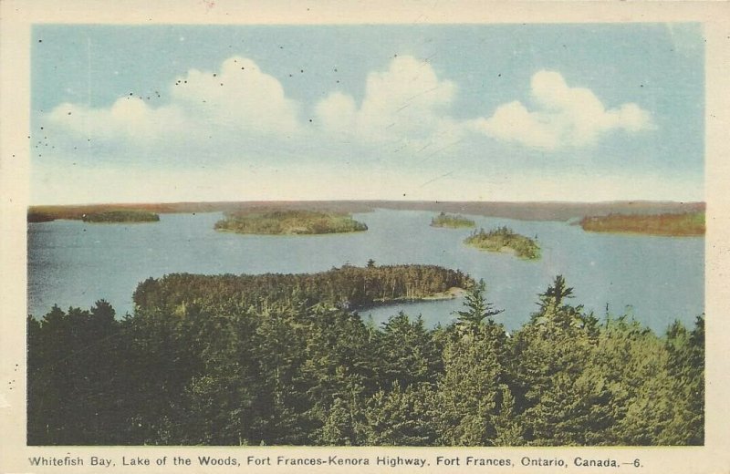 Whitefish Bay, Lake of the Woods, Fort Frances-Kenora Highway Vintage Postcard