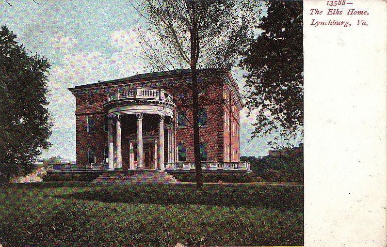 Postcard Elks Home Lynchburg VA 1907