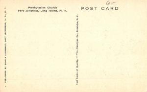 Port Jefferson New York Presbyterian Church Street View Antique Postcard K70751