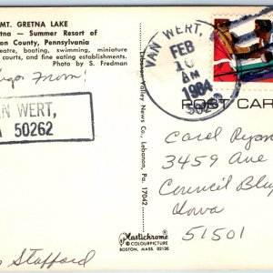 1984 Van Wert, IA Post Office Cancel Postcard Fancy USPO Postal History A267