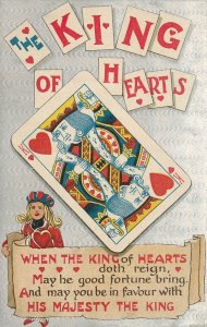 The King Of Hearts Playing Card Good Fortune Postcard BB London E47