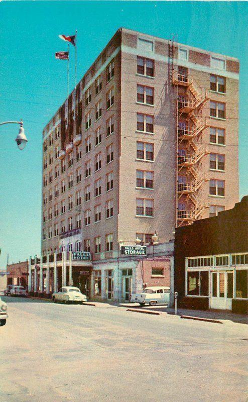 Autos BW News Falls Hotel 1968 Marlin Texas Health Resort Teich postcard 1996