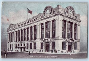 Baltimore Maryland Postcard Sun Office Exterior Building c1909 Vintage Antique