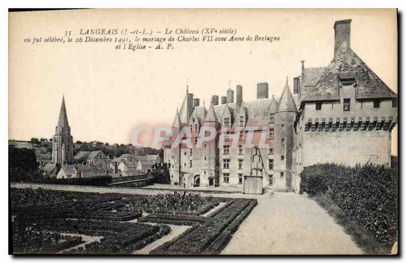 Old Postcard Langeais I and L Chateau XV century and was celebrated December ...