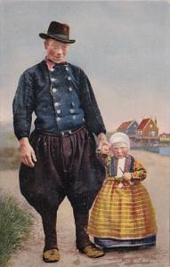 Netherlands Local Man & Girl In Traditional Costume