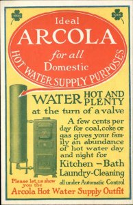 Arcola Hot Water Tanks Vintage Advert Postcard c1920 EXC COND