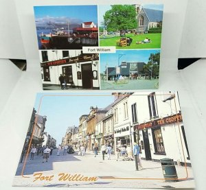 2x Fort William High Street Crofters Bar Pub Pier Vintage PostCards Scotland