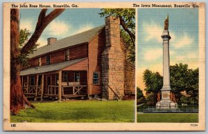 Rossville Georgia 1940s Postcard John Ross House The Iowa Monument