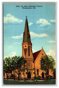 Vintage 1940's Postcard St. John's Episcopal Church in Montgomery Alabama