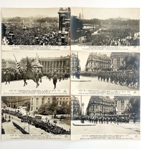 RPPC July 4 Independence Day In Paris Lot Of 6 Parade 1918 Postcards PCBG12B