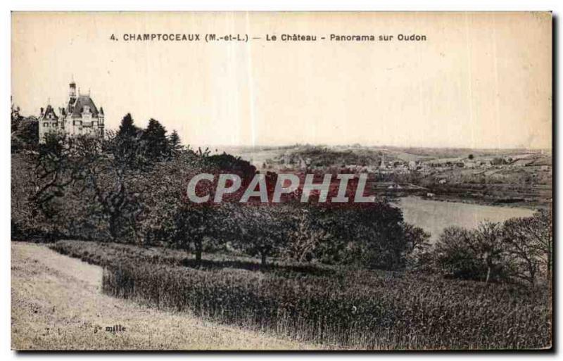 Old Postcard Champtoceaux (m and L) The Chateau Panorama on Oudon