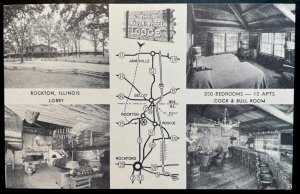 Vintage Postcard 1940's The Wagon Wheel Lodge, Rockton, Illinois (IL)