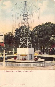 Atlanta Georgia Ponce De Leon Park Amusement Rides Vintage Postcard U4591