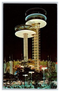 Observation Towers New York Worlds Fair NY NYC UNP Chrome Postcard H19