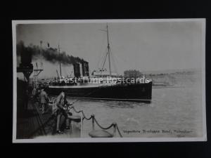 Kent FOLKESTONE Departure of Boulogne Boat RIVIERA shows Man Fishing c1922 RP PC