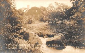 RPPC MUMFORD HILL SAUNDERSTOWN RHODE ISLAND REAL PHOTO POSTCARD (1930s)