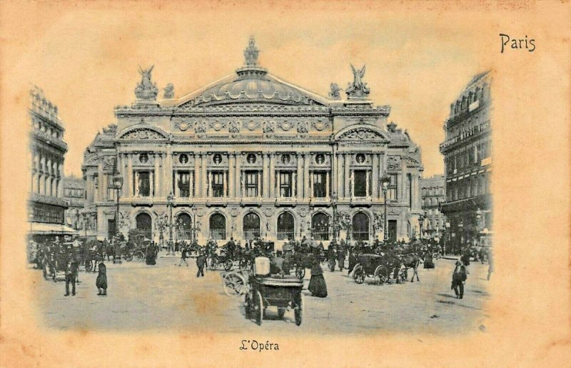 PARIS FRANCE~L'OPERA~1900s RELIEF PHOTO POSTCARD