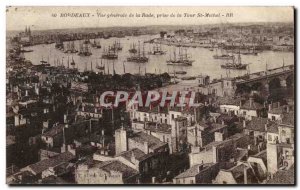 Bordeaux Old Postcard General view of the harbor taken from the Tower Saint M...