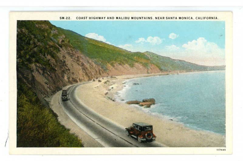 CA - Santa Monica. Coast Highway & Malibu Mountains 
