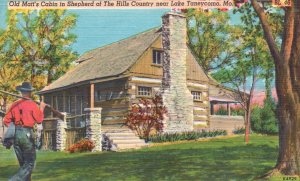 Vintage Postcard Old Matt's Cabin Shepherd of Hills County Lake Taneycomo MO