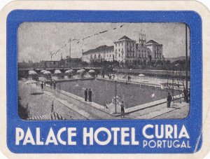 Portugal Curia Palace Hotel Vintage Luggage Label sk2744