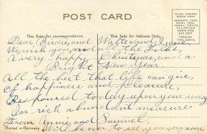 EAS Embossed Christmas Postcard Beautiful Angels in Clouds Ring Bell c1907