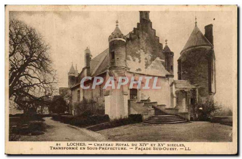 Old Postcard Loches Chateau Royal