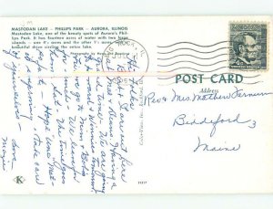 Pre-1980 LAKE SCENE Aurora - Near Chicago Illinois IL AE3596